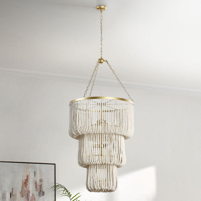 Amanda - Beaded Chandelier - White