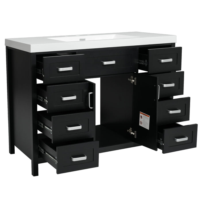 Bathroom Vanity With Sink, 2 Doors 8 Drawers, Soft Close System, Classic Design