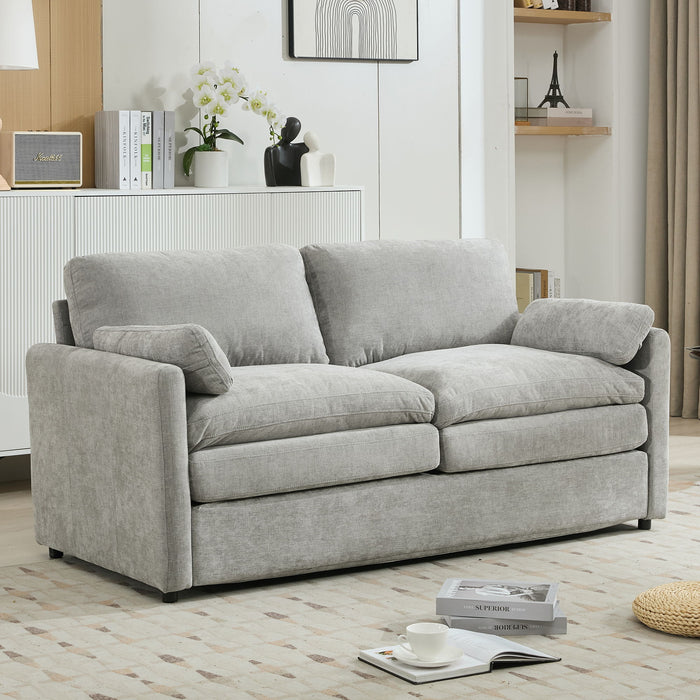 Cozy Upholstered Plush Cushion Loveseat Sofa For Living Room