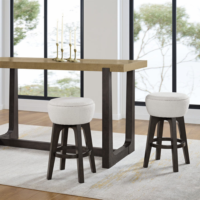 Sutton Place - Backless Bar Stool With Solid Wood Legs - Cream / Cocoa