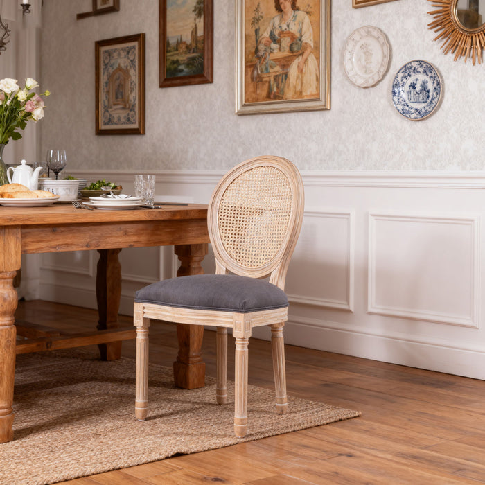 French Country Dining Chairs & Round Back (Set of 2)