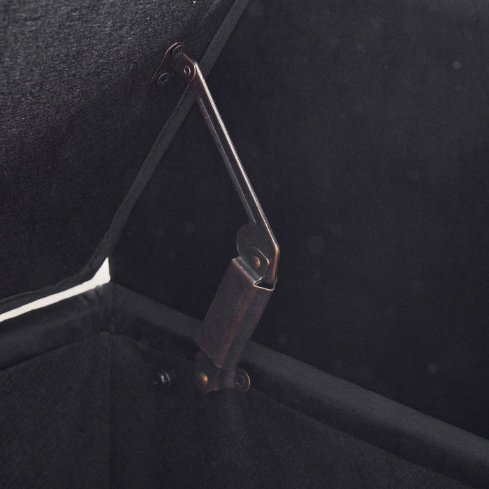 Queen Velvet Button Bedside Storage Bench With Armrests, Nailhead Trim