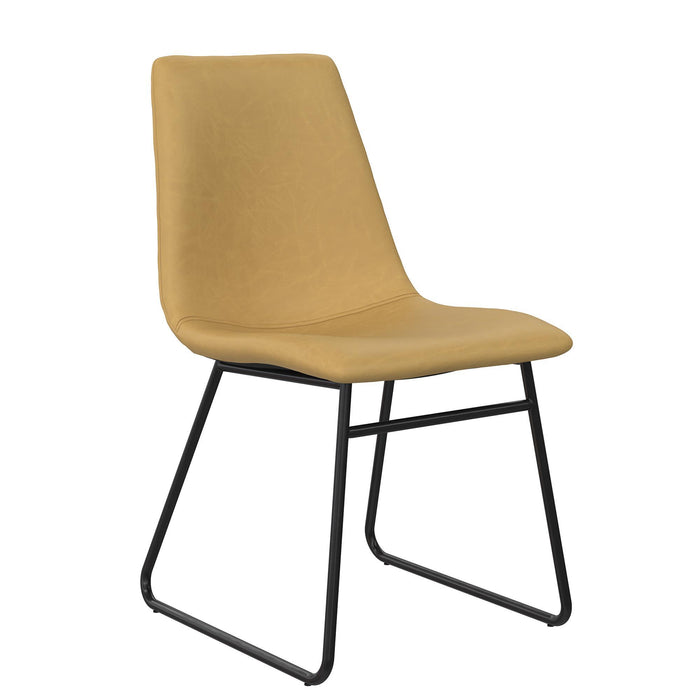 Elegant Upholstered Molded Chair (Set of 2) - Light Brown