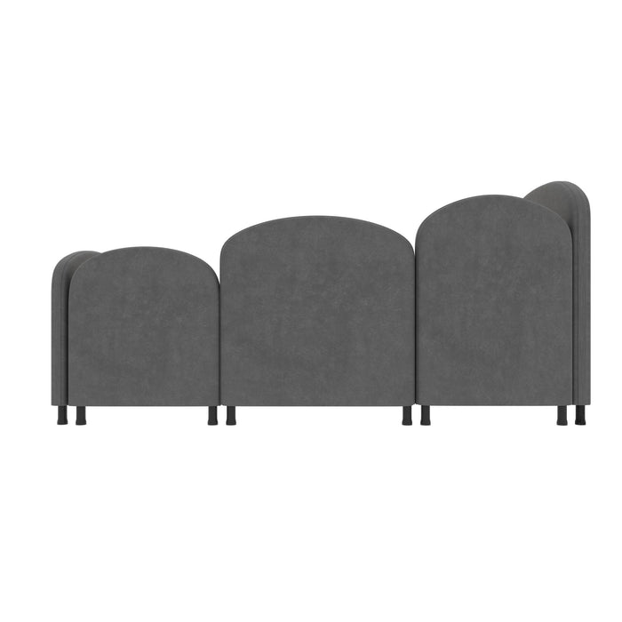 Modern Velvet Upholstered Daybed With Additional Bed Frame