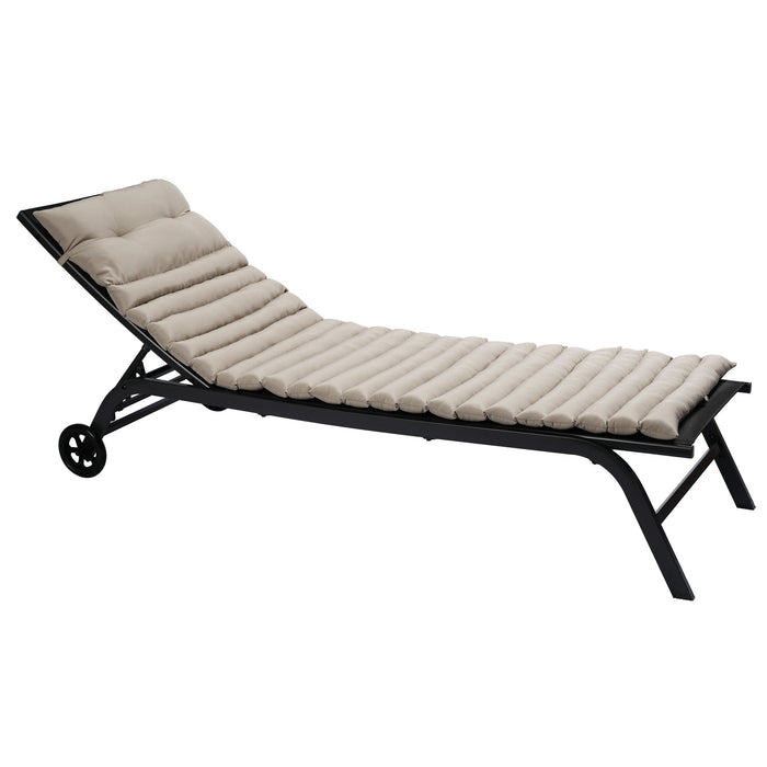 2 Piece Outdoor Chaise Lounge Chair Cushion Replacement Set