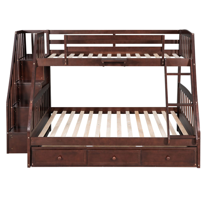 Bunk Bed With Drawers, Ladder And Storage Staircase