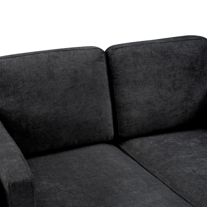 Chaise Lounge Sofa Bed With Dual Layer Armrests For Living Room