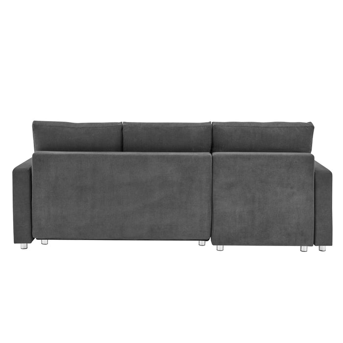 Convertible L Shaped Sleeper Sofa Bed With Reversible Chaise And Storage