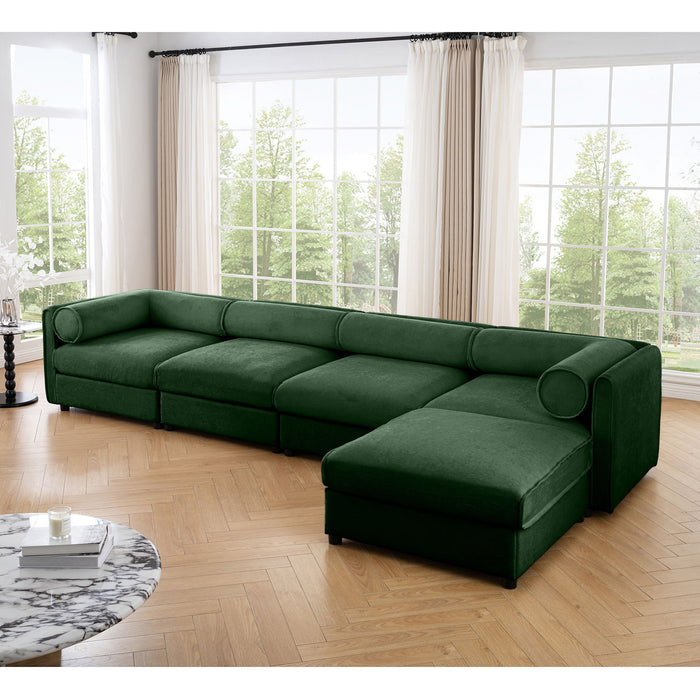 Contemporary Elegant White Chenille Sofa With Storage And Ottoman