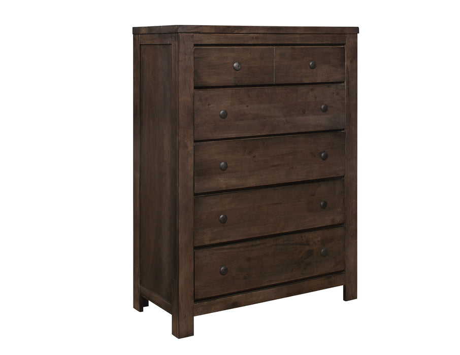 Ashton Hills - 6-Drawer Chest With Rustic Finish And Six Drawers - Ash Brown