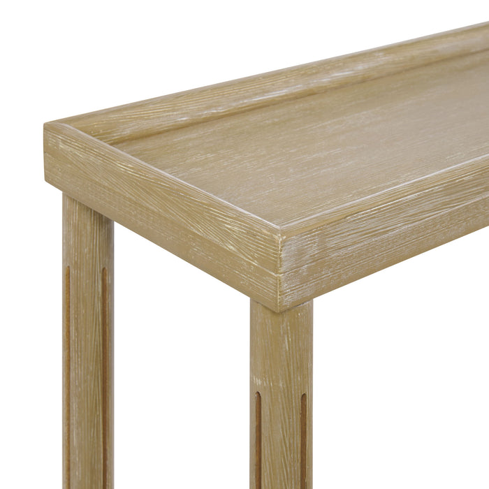 Narrow Side End Tables With Shelf (Set of 2)