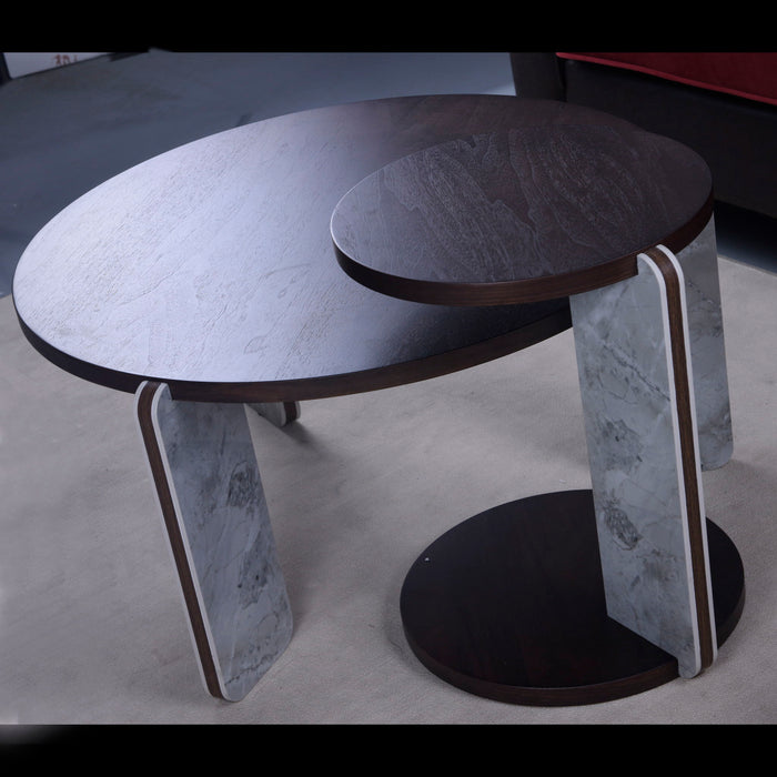 Coffee Table Set With Center Table & Side Table