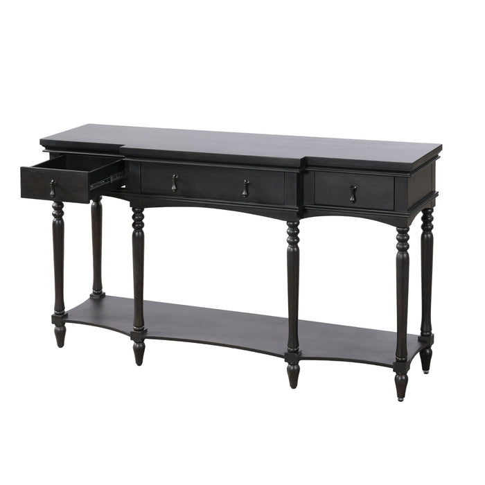 Retro Console Table With 3 Soft Close Drawers
