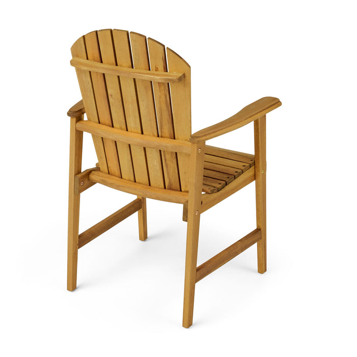 Outdoor Weather Resistant Acacia Wood Adirondack Dining Chairs (Set of 2)