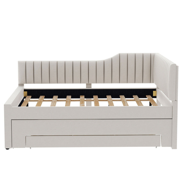 Upholstered Daybed With Trundle And 3 Drawers