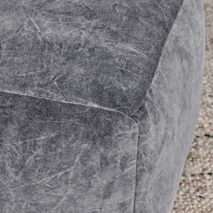 Heirloom - Velvet Pouf - Stone Gray