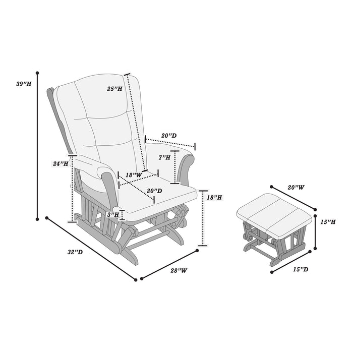 Upholstered Glider Chair With Ottoman