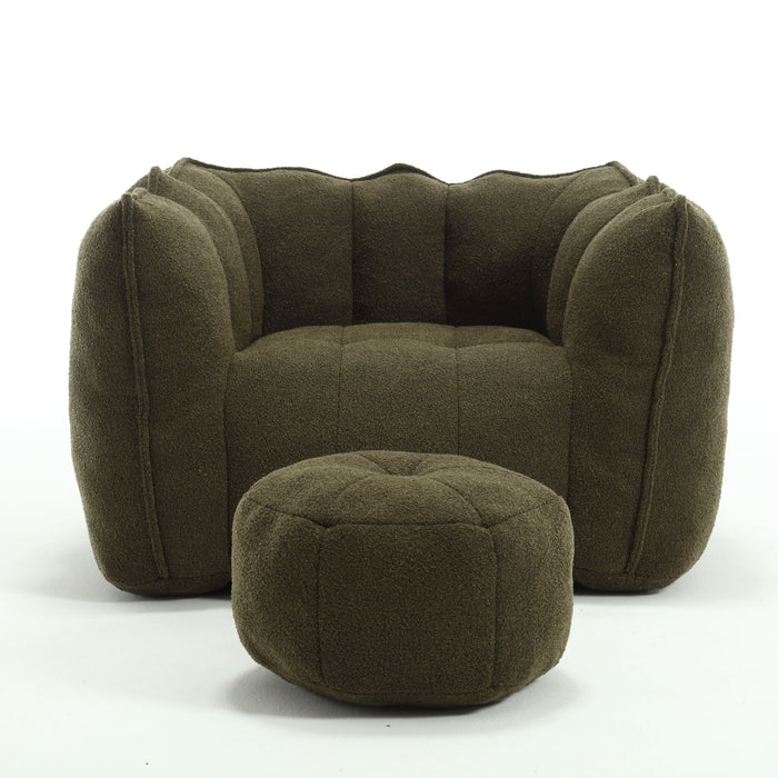 Soft Chenille Bean Bag Chair With High Resilient Foam