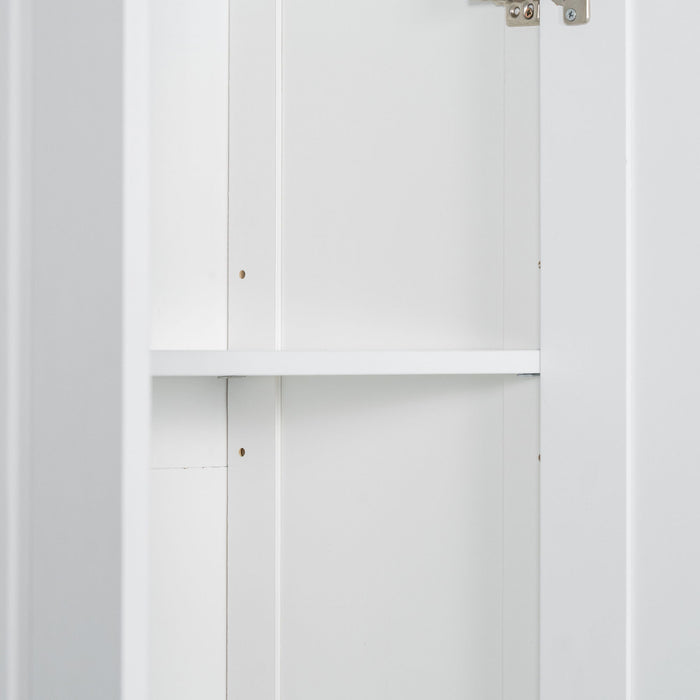 Storage Cabinet With Adjustable Shelves, 2 Doors, Rectangle Design For Bathroom