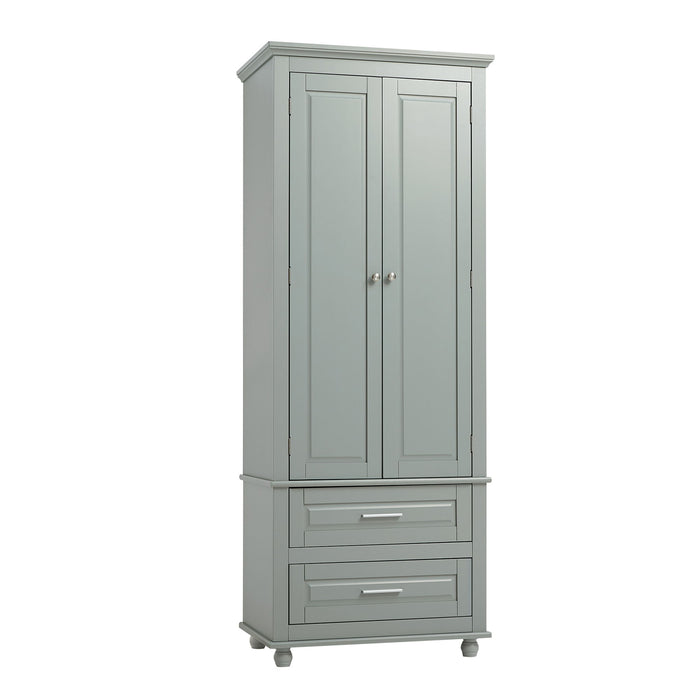 Tall Storage Cabinet With 2 Drawers For Bathroom