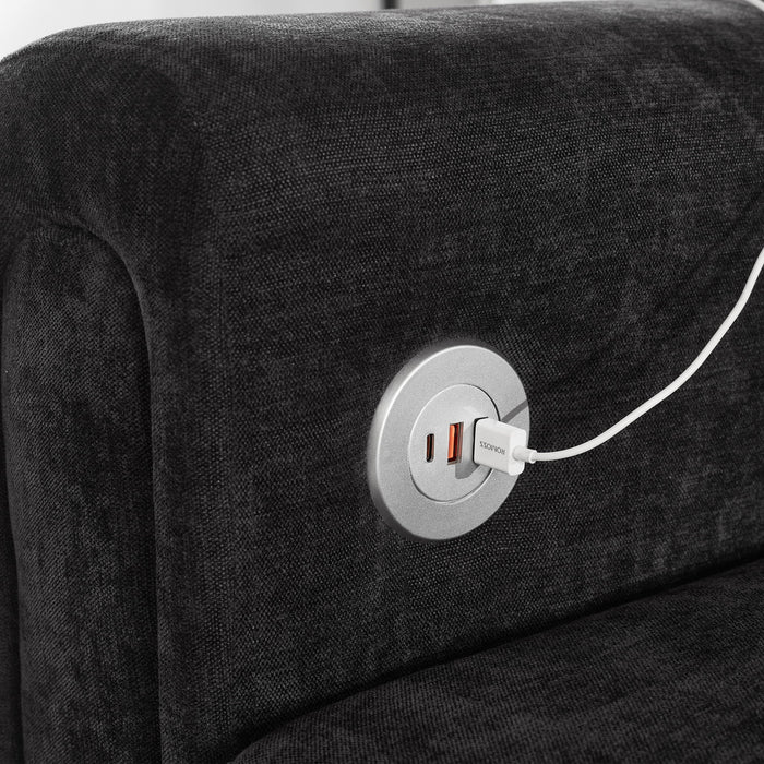 Modular Sectional Sofa With Movable Ottomans, USB Ports & Side Tables