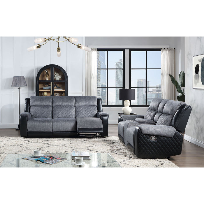 Alicia - Console Reclining Loveseat - Gray Black