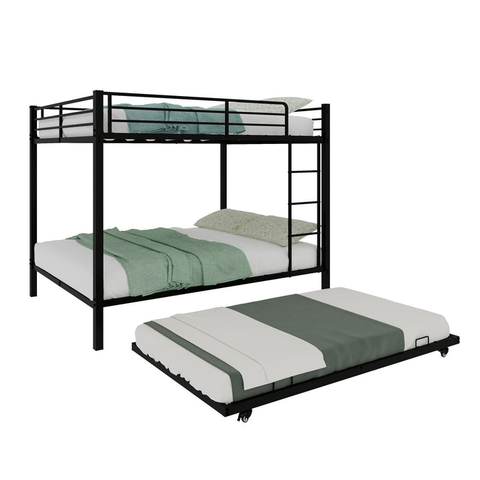Bunk Bed For Kids, Convertible Frame With Ladders & Guardrail