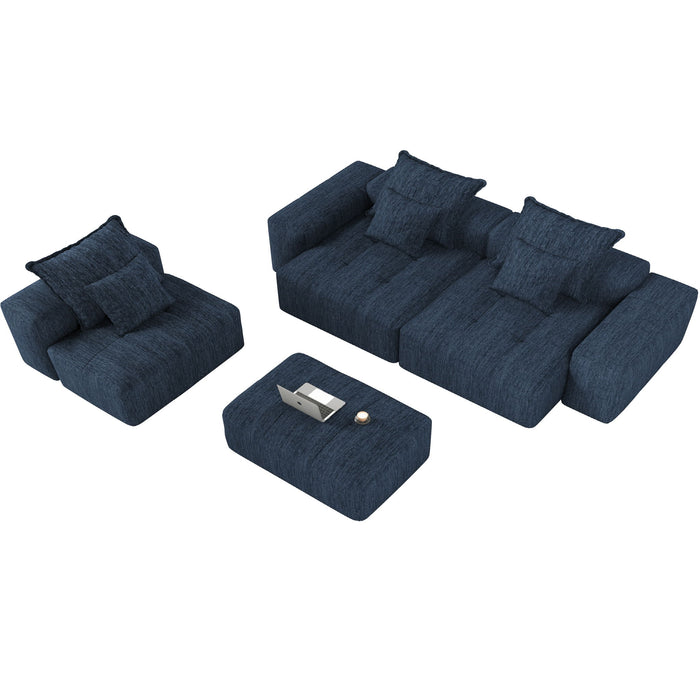 Modern Oversized Diy Combination Modular Sectional Sofa & Pillows