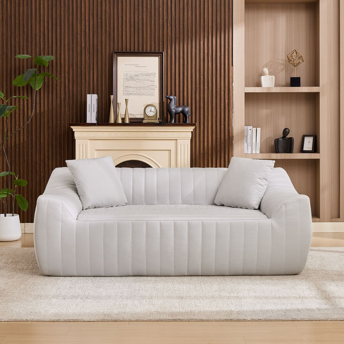 Oversized 2 Seater Loveseat With 2 Decor Throw Pillows, Deep Seat Sofa For Living Rooms