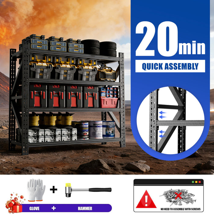 Heavy Duty 4 Shelf Garage Shelving Unit