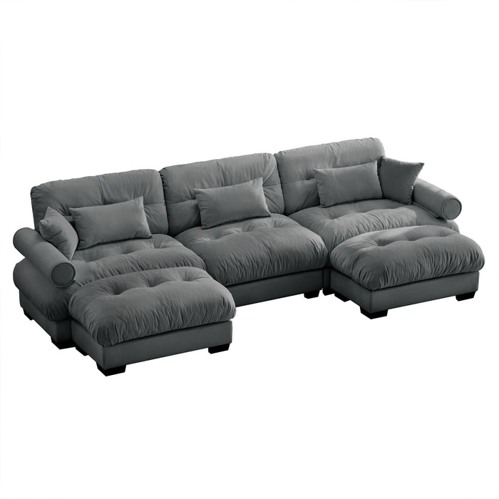 Super Comfort Oversized Modular Sectional Sofa With Movable Ottoman