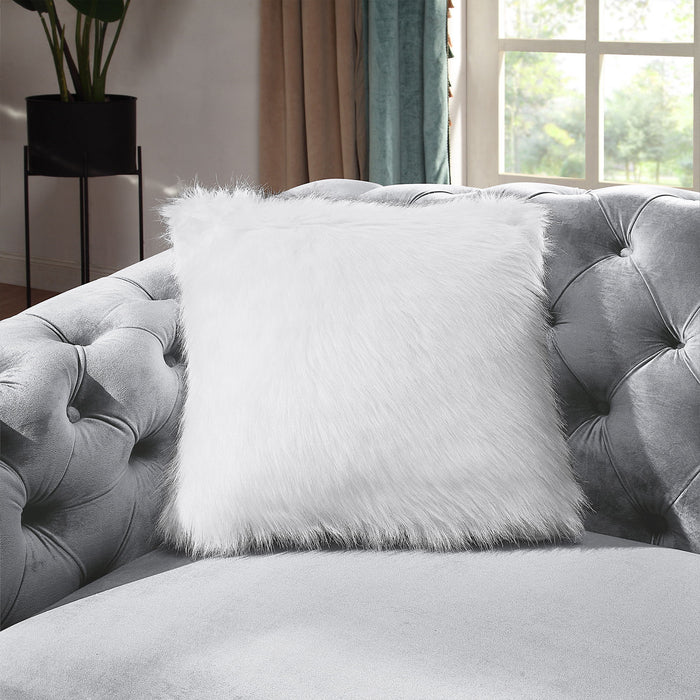 2 Seater Sofa With Button Tufted Diamond Grid & 2 Pillows For Living Room