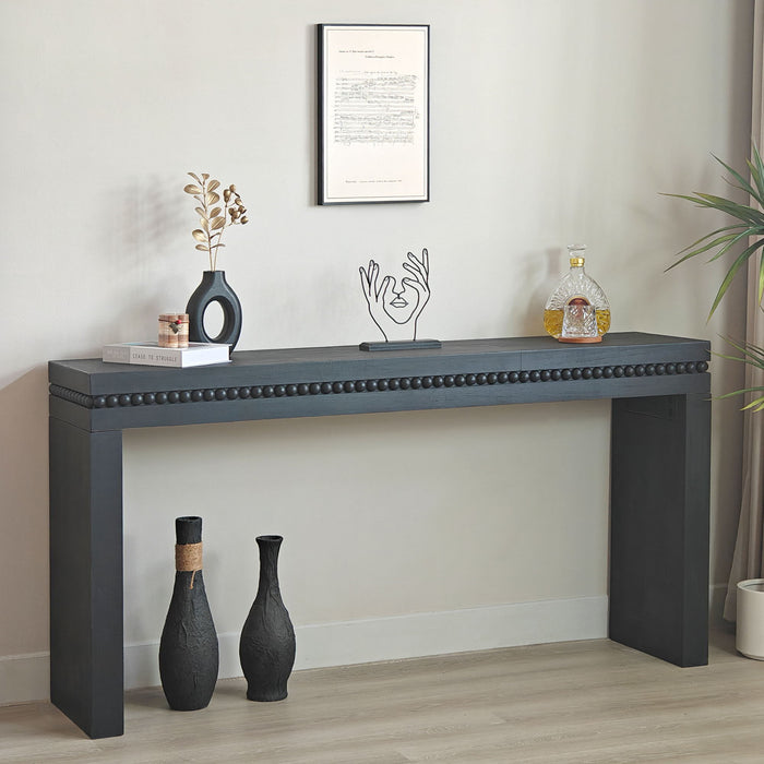Modern Rustic Wood Table, Rectangular Living Room Center Table With Floating Top Design