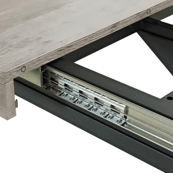 Retro Rectangular Stretch Dining Table With Embossed Center Plate