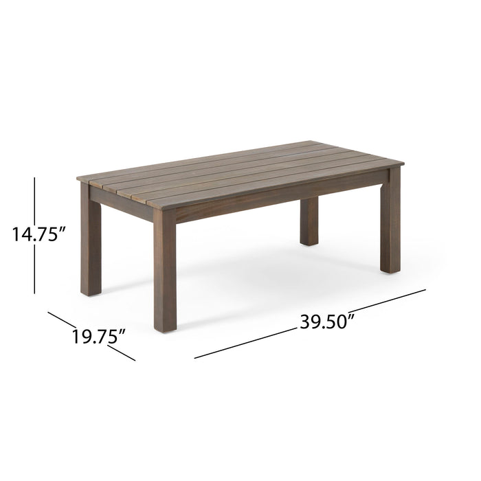 Avacyn - Outdoor Loveseat And Coffee Table Set With Cushions - Dark Gray