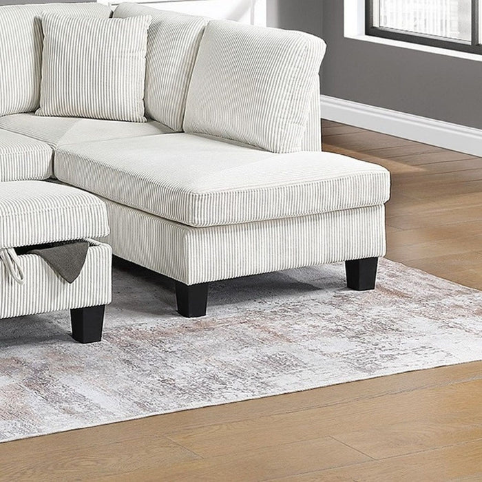 Sectional Sofa With Storage Ottoman And Pillows