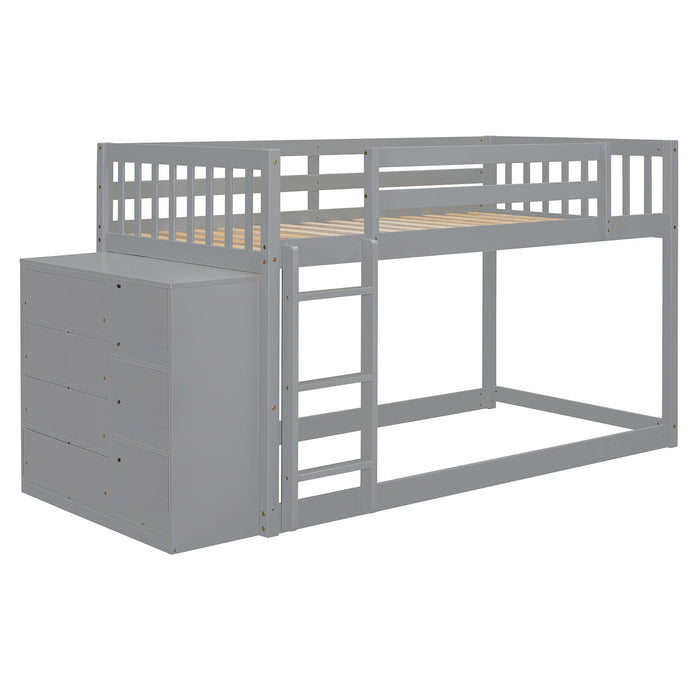 Bunk Bed With 4 Drawers And 3 Shelves