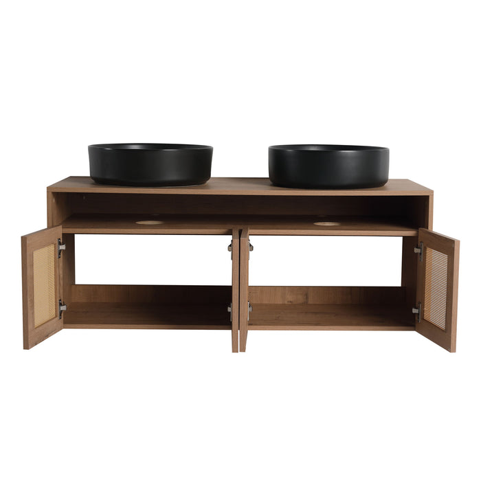 Bathroom Vanity & Art Sink, 2 Soft Close Doors, Float Mounting Design