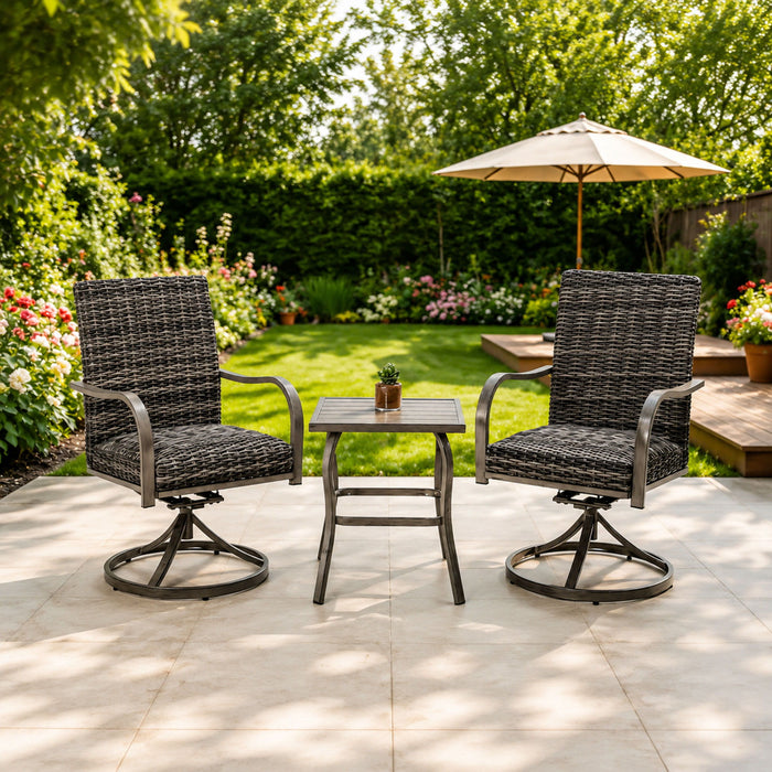 Outdoor Swivel Dining Chair (Set of 2) - Gray
