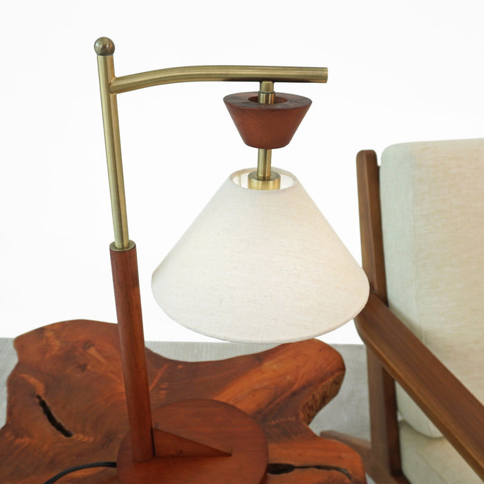 Nightstand Desk Lamp With Cone Shade For Eye Protection - Brown