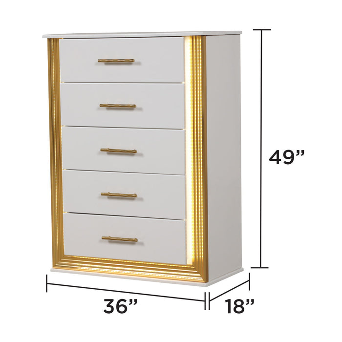 Obsession - 5 Drawer Chest - White