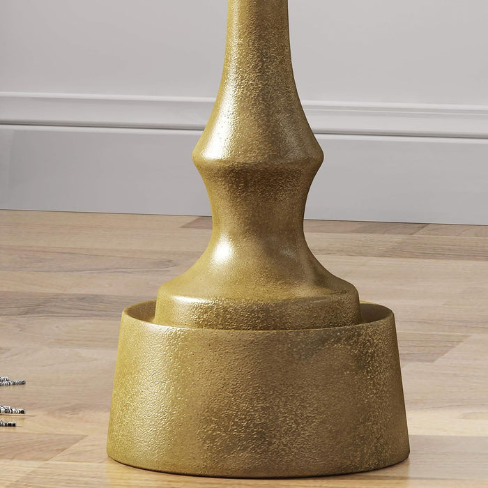 Modern Aluminum Accent Table With Raw Brass, Elegant Design, weight And Durable - Antique Brass