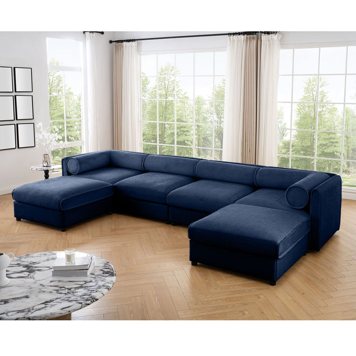 Contemporary Elegant White Chenille Sofa With Storage And Ottoman