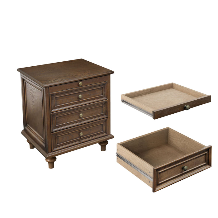 Farmhouse Nightstand With 4 Drawers