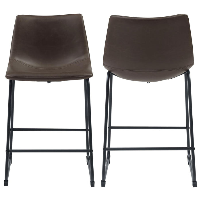 Armless Counter Height Stools (Set of 2) - Brown