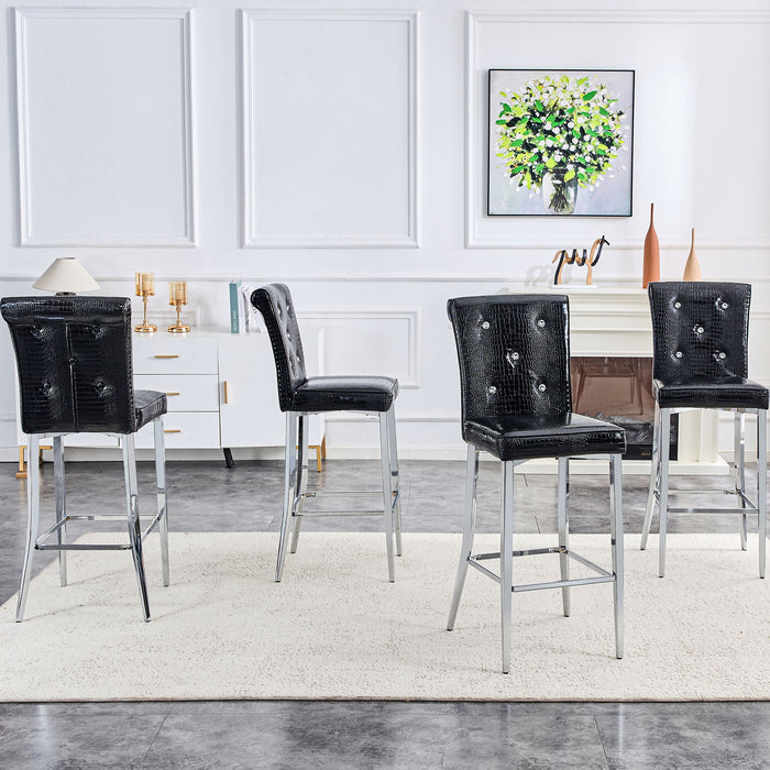 Bar Chairs & Crystal Clasp Design (Set of 2)