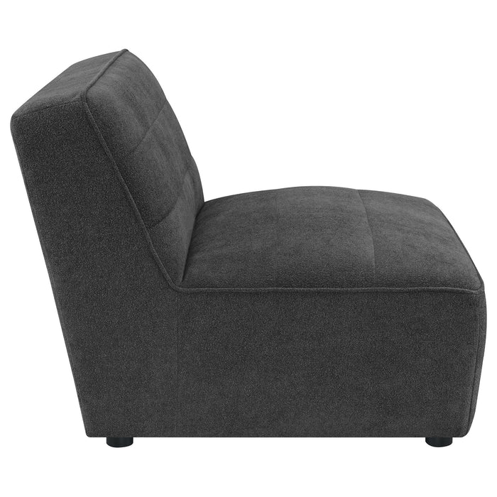 Ortega - Upholstered Armless Chair - Charcoal