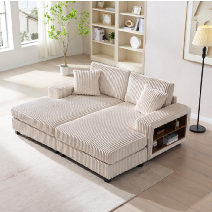 Convertible Sectional Sofa, Sleeper Oversized Living Room Lounge