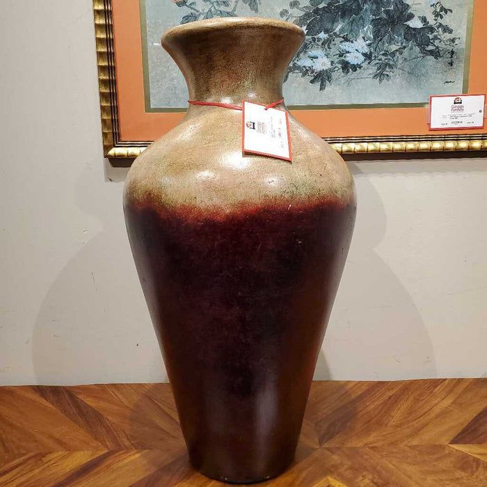 Large Red + Tan Vase Decor (BBK)