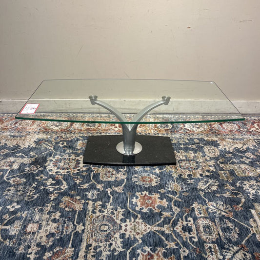Granite Base Glass Top Coffee Table
